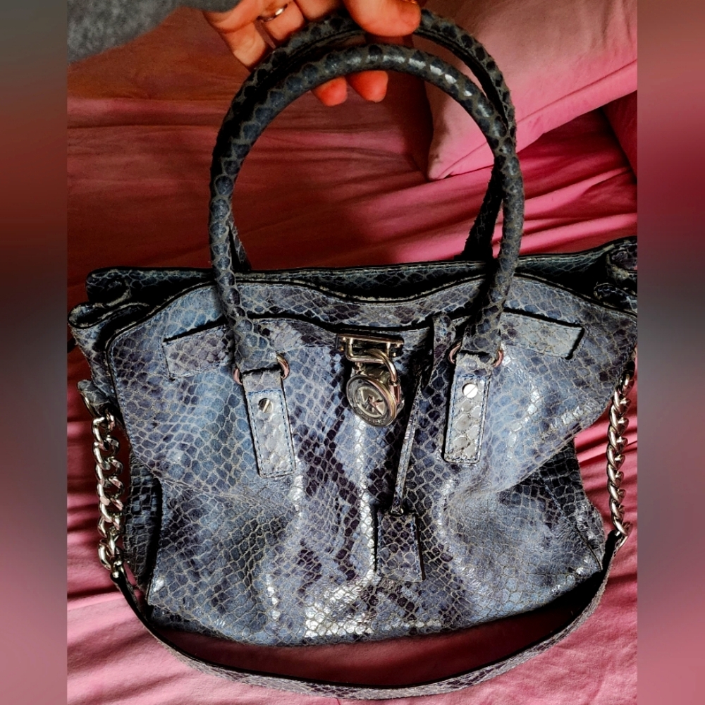Michael Kors leather snakeskin print handbag